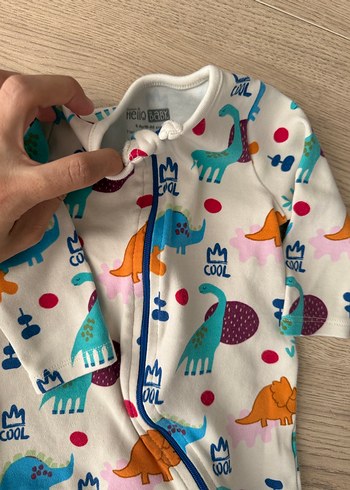 Renkli Dinozor Desenli Bebek Tulum 2 adet - Görsel 2