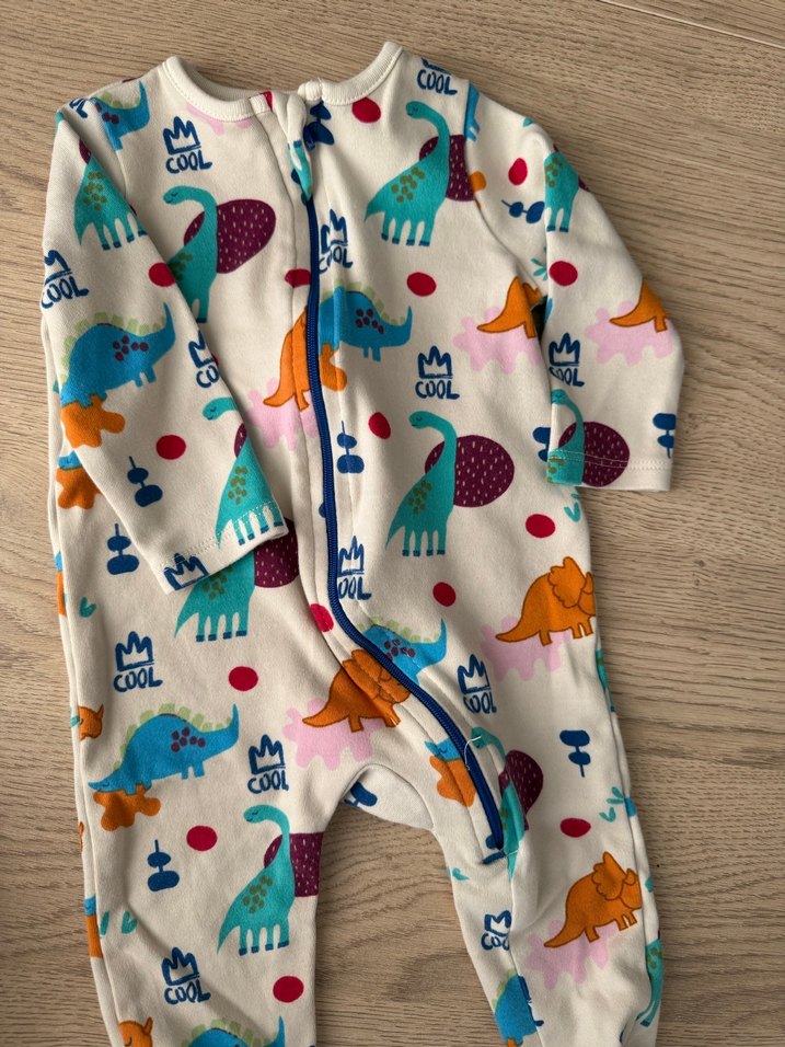 Renkli Dinozor Desenli Bebek Tulum 2 adet - Görsel 3