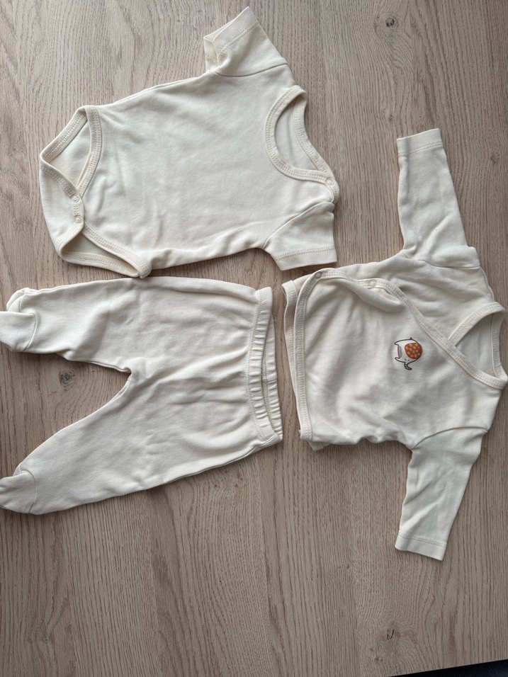 Bebek Erkek Beyaz Pamuklu Uzun Kollu Takım - Görsel 2