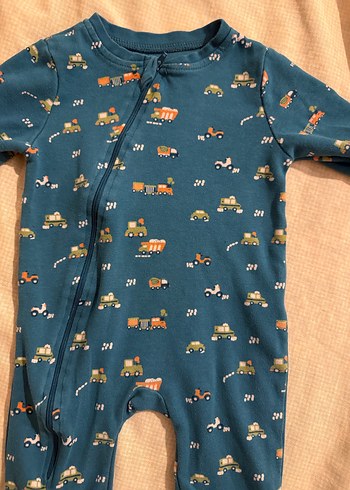 Koyu Mavi Erkek Bebek Fermuarlı Tulum - Görsel 2