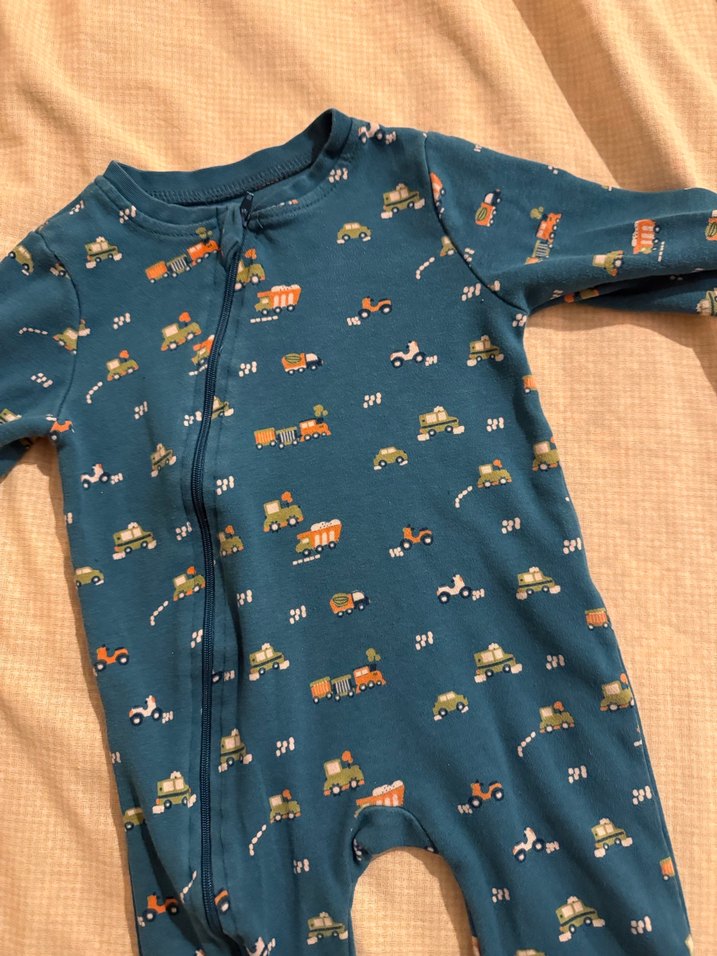 Koyu Mavi Erkek Bebek Fermuarlı Tulum - Görsel 3