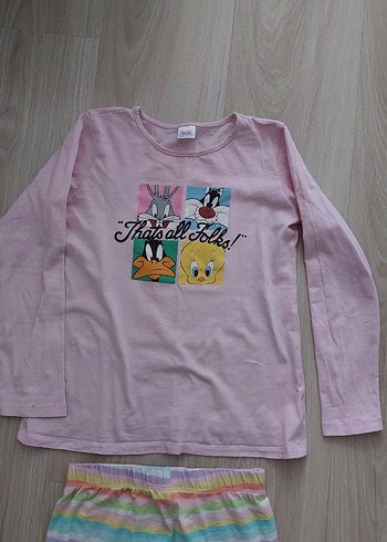 Civil Kız Çocuk Pastel Renkli Uzun Kollu Pijama Takımı