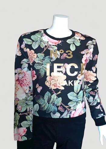 Diğer Çiçek Desenli Baskılı Kadın Sweatshirt