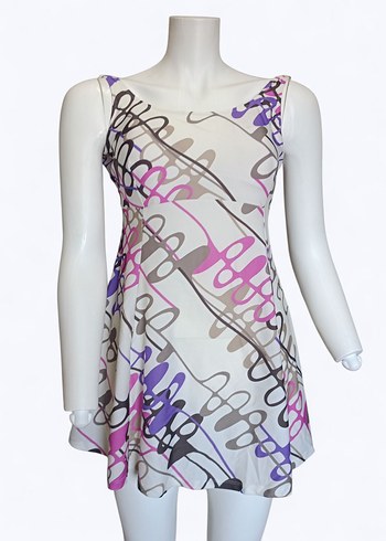 Renkli Desenli Mayo Elbise/ Tankini - Görsel 2