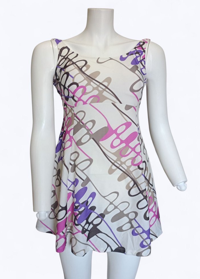 Renkli Desenli Mayo Elbise/ Tankini - Görsel 2