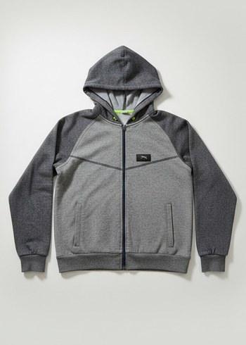 Gri Erkek Çocuk Fermuarlı Kapüşonlu Ceket - Görsel 3