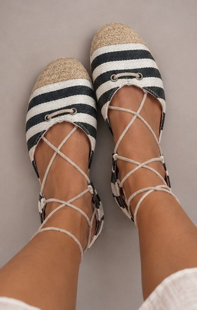 Bilekten Bağlamalı Keten Espadril — görsel 2/7