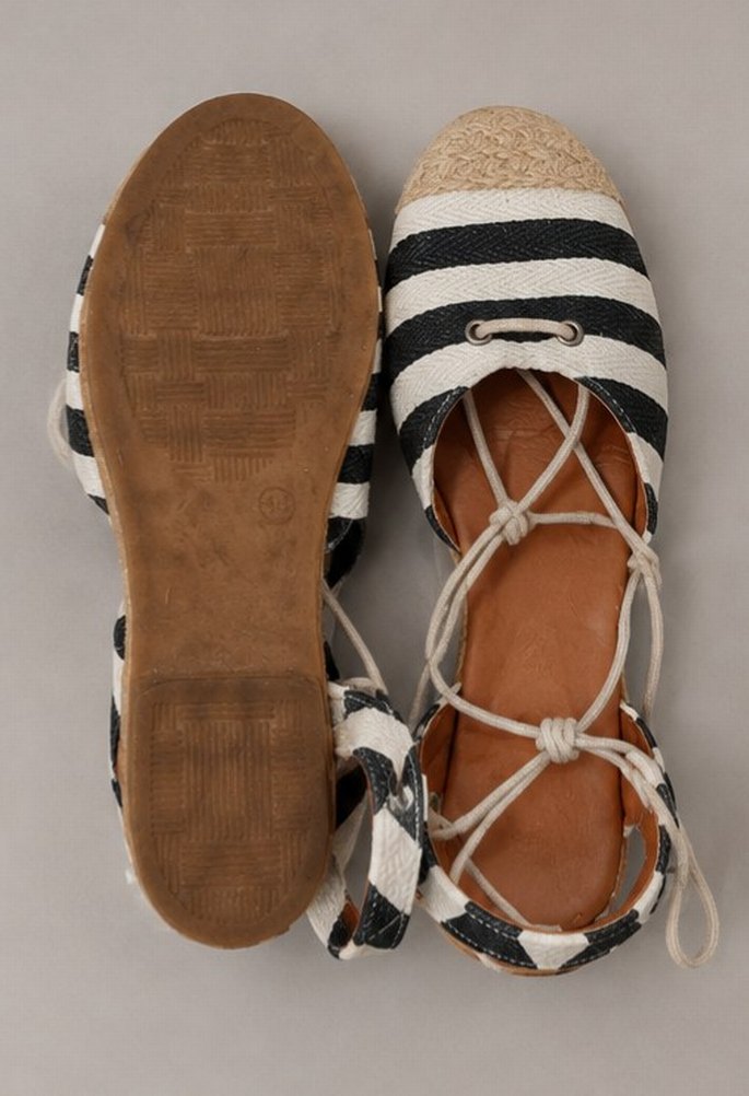 Bilekten Bağlamalı Keten Espadril — görsel 6/7