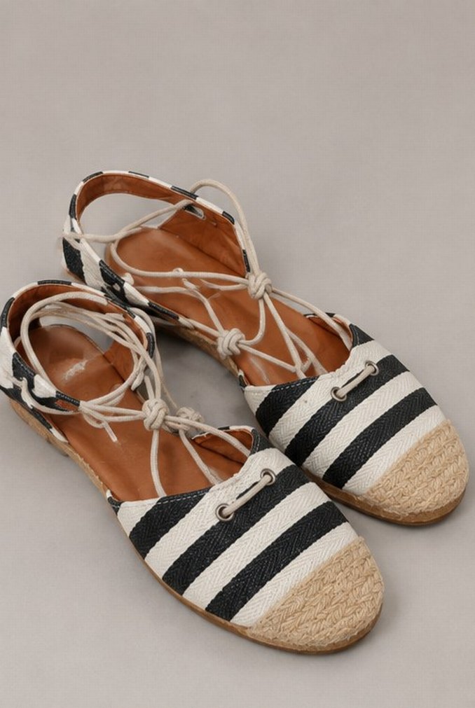 Bilekten Bağlamalı Keten Espadril — görsel 4/7