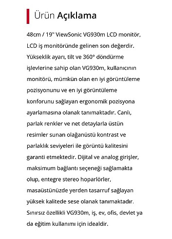 Viewsonic Vg930M-3 48cm/19 İnç Monitör - Görsel 5