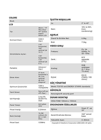 Viewsonic Vg930M-3 48cm/19 İnç Monitör - Görsel 6