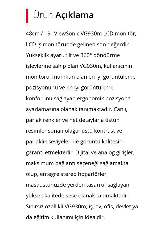 Viewsonic Vg930M-3 48cm/19 İnç Monitör - Görsel 5