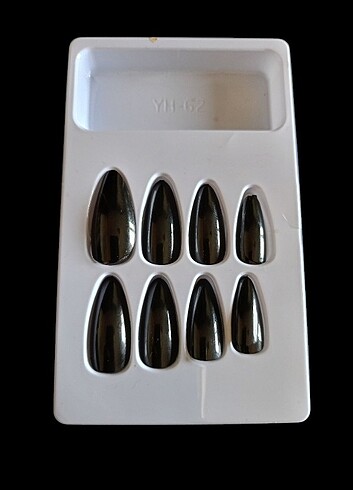 12'li Siyah Kadın Takma Tırnak - Görsel 2