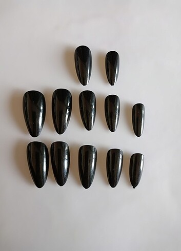 12'li Siyah Kadın Takma Tırnak - Görsel 3