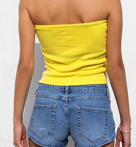 xs Beden Subdued y2k brasil crop straplez üst