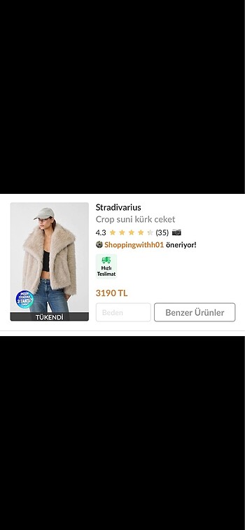 s Beden Stradivarius kürk
