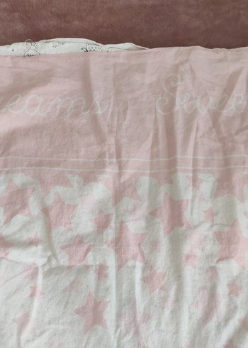 Pembe Baskılı Keten Nevresim Takımı