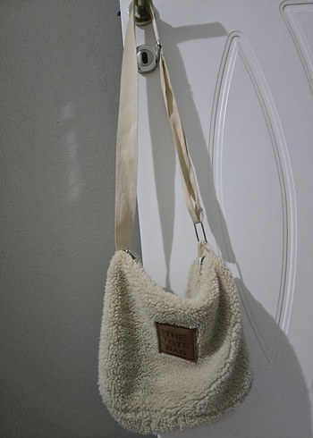 Bej Peluş Kadın Omuz Çantası - Görsel 3