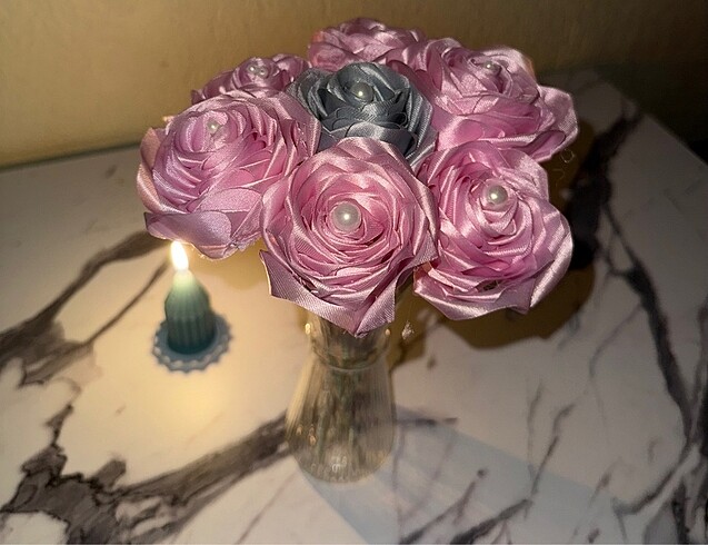 Kurdeleden gül yapımı - Görsel 2