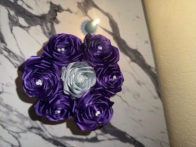 Kurdeleden gül yapımı - Görsel 12