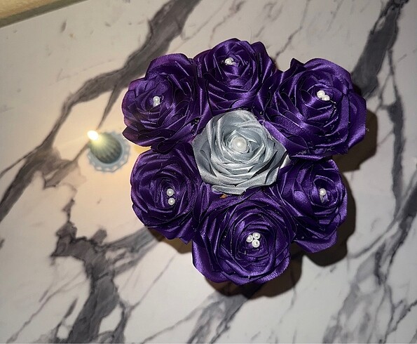 Kurdeleden gül yapımı - Görsel 11