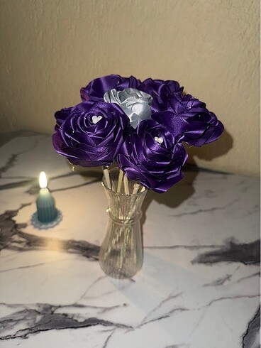 Kurdeleden gül yapımı - Görsel 14