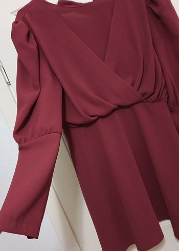 Bordo pantolon tunik takım - Görsel 3