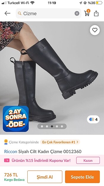 38 Beden siyah Renk Kadın çizme