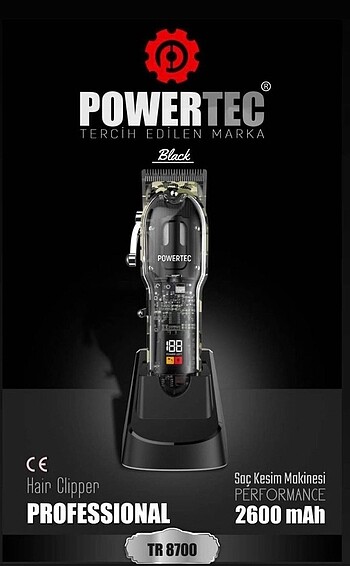 POWERTEC TR 8700 SAÇ SAKAL TIRAŞ MAKİNESİ