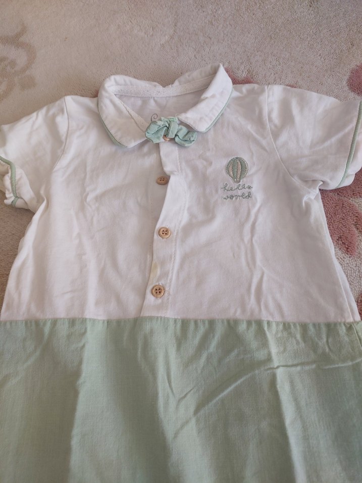 Pamuklu Kısa Kollu Bebek Tulum - Görsel 4