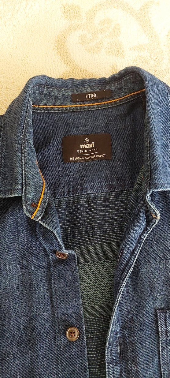 Erkek Lacivert Denim Gömlek MAVİ - Görsel 2