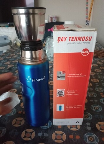 Penguen çift çelik 0.5 lt termos