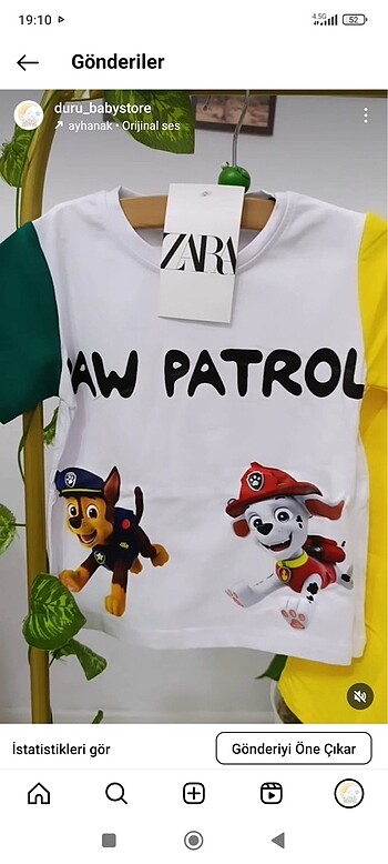 Zara Paw patrol alt üst takım