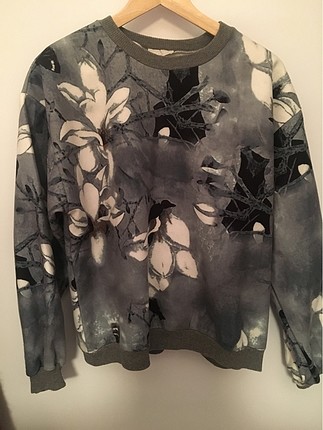 Twist gri desenli sweatshirt