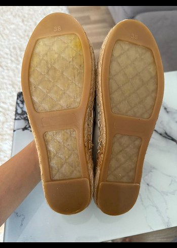 Hakiki deri gri yepyeni Kadın Espadril - Görsel 7