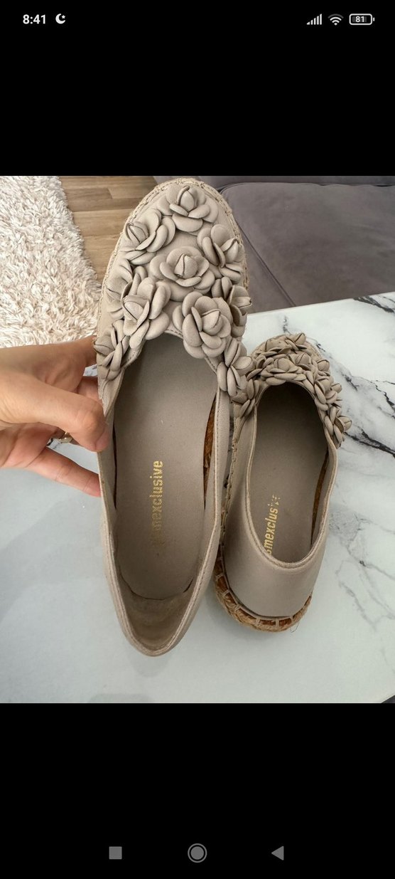 Hakiki deri gri yepyeni Kadın Espadril - Görsel 3