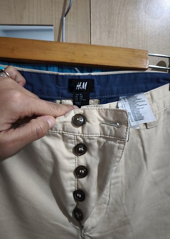 HM Düğmeli Bej Erkek Regular Fit Pantolon - Görsel 3