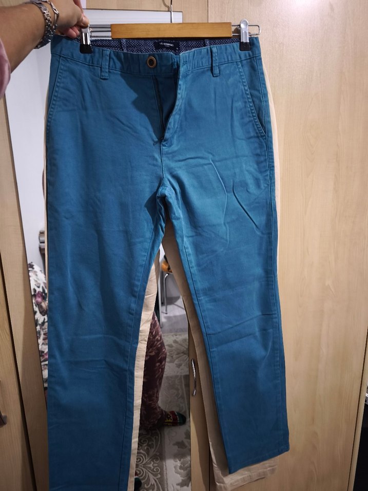 HM Düğmeli Bej Erkek Regular Fit Pantolon - Görsel 5