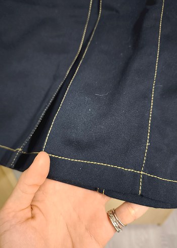 vintage Siyah Midi Hamile Kot Etek - Görsel 3