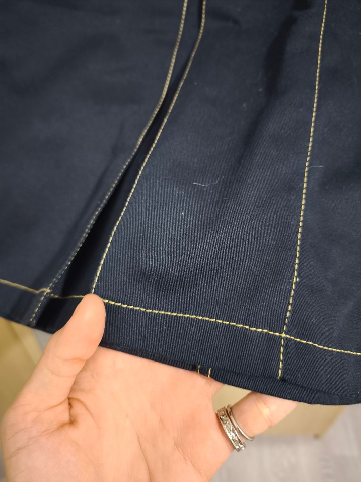 vintage Siyah Midi Hamile Kot Etek - Görsel 3