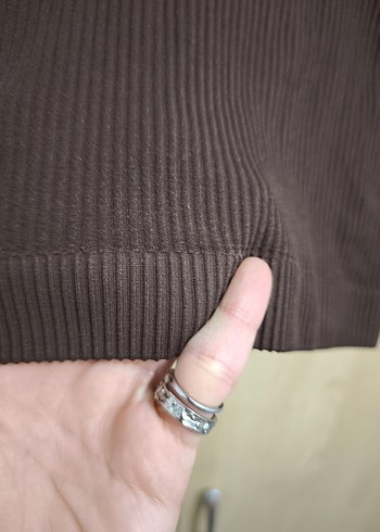 Kadın Kahverengi Kısa Crop Top - Görsel 3