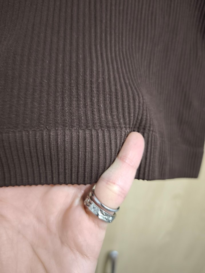 Kadın Kahverengi Kısa Crop Top - Görsel 3