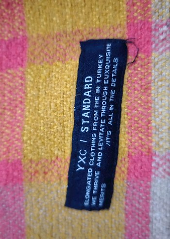 vintage Sarı Ekose Desenli Kadın Yün Gömlek - Görsel 3