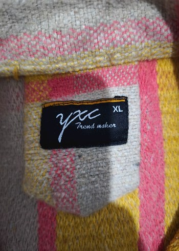 vintage Sarı Ekose Desenli Kadın Yün Gömlek - Görsel 2