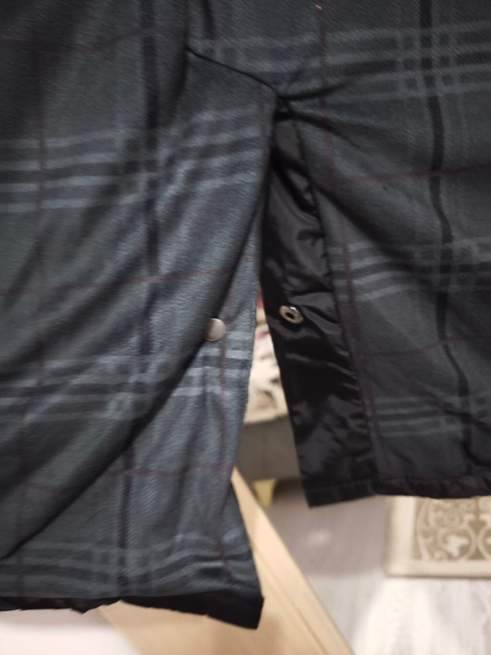 vintage Erkek Siyah Düğmeli Midi Ceket - Görsel 3