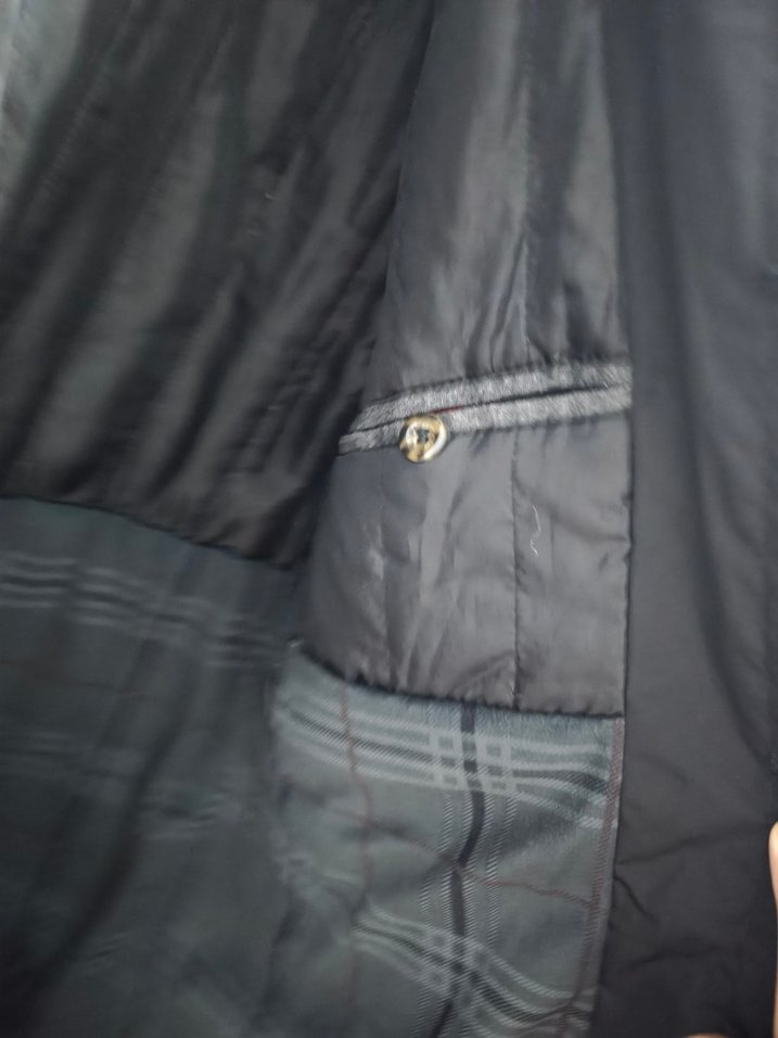 vintage Erkek Siyah Düğmeli Midi Ceket - Görsel 4