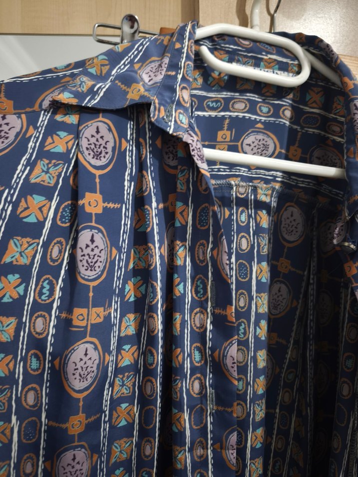 vintage Desenli Bohem Uzun Kollu Gömlek - Görsel 3