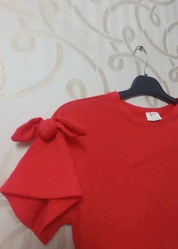 Kız Çocuk Kırmızı Fırfırlı Tişört - Görsel 6