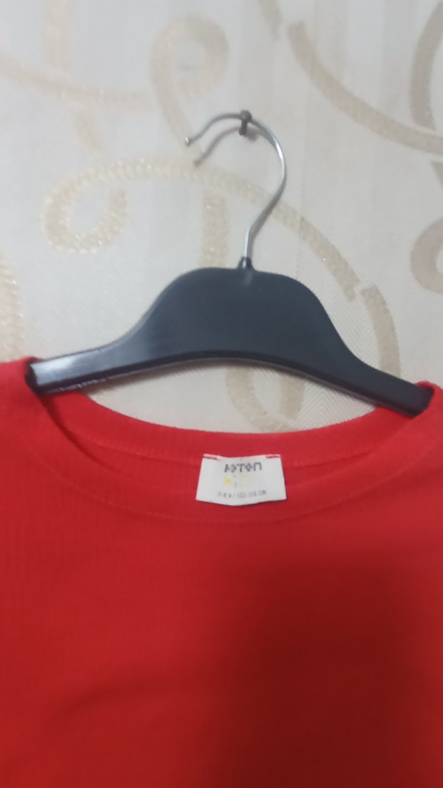 Kız Çocuk Kırmızı Fırfırlı Tişört - Görsel 5