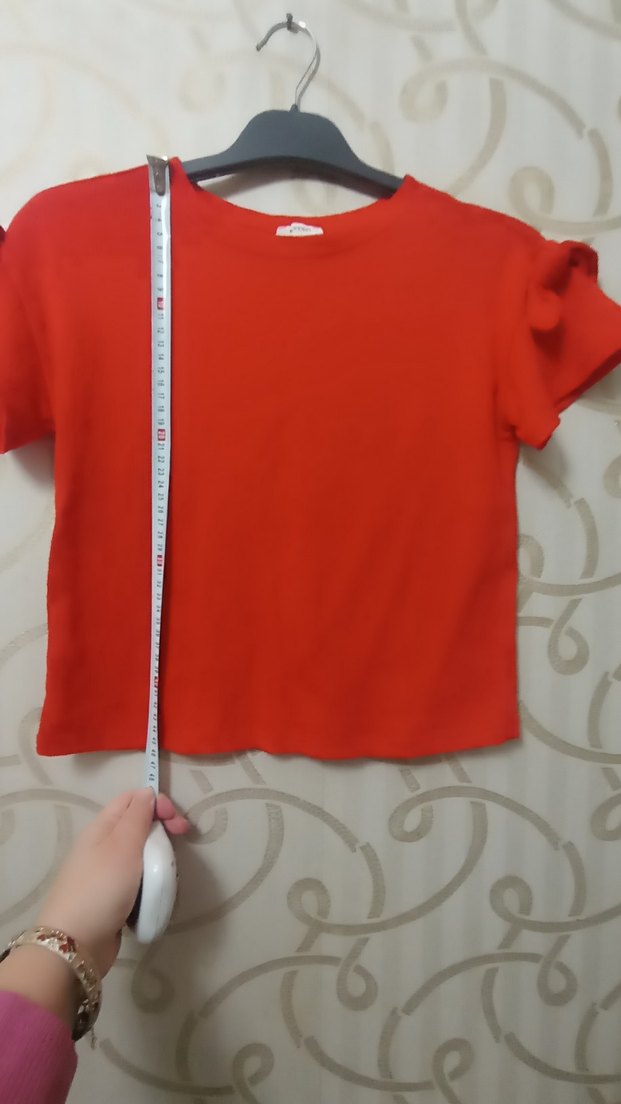 Kız Çocuk Kırmızı Fırfırlı Tişört - Görsel 2